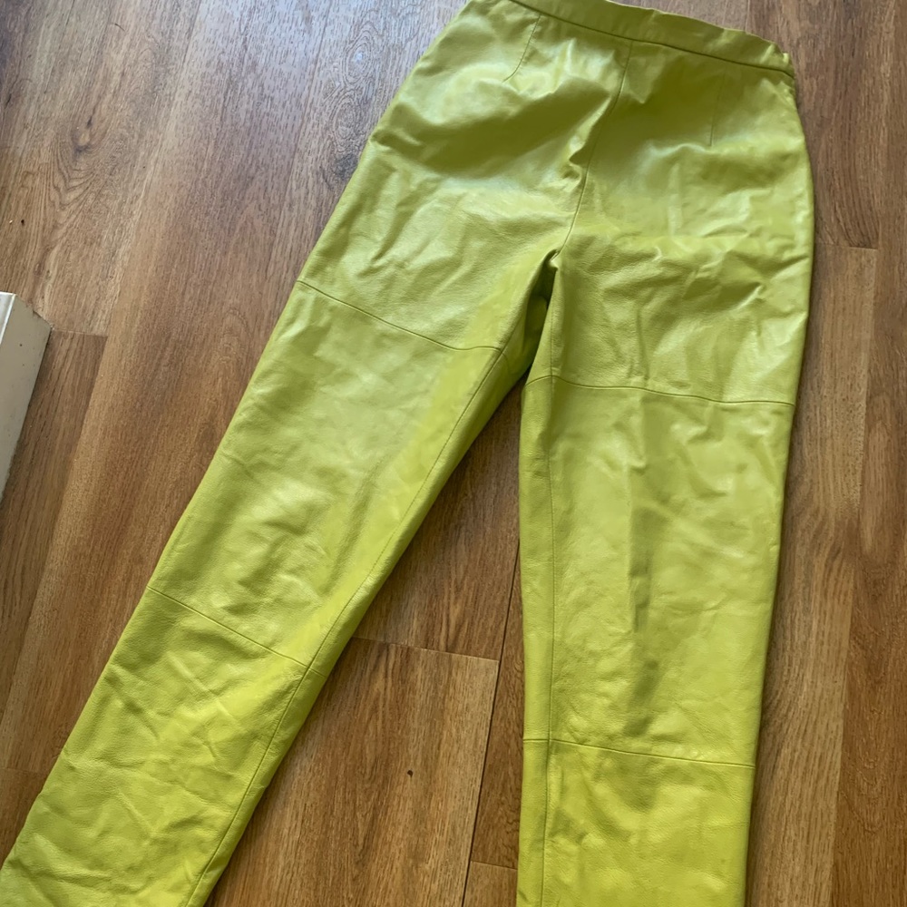 Vintage lime green jerry lewis leather pants